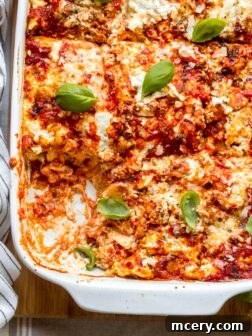close up turkey sausage lasagna