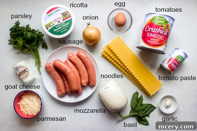 Barefoot Contessa's Turkey Lasagna 3 ingredients for turkey lasagna recipe.