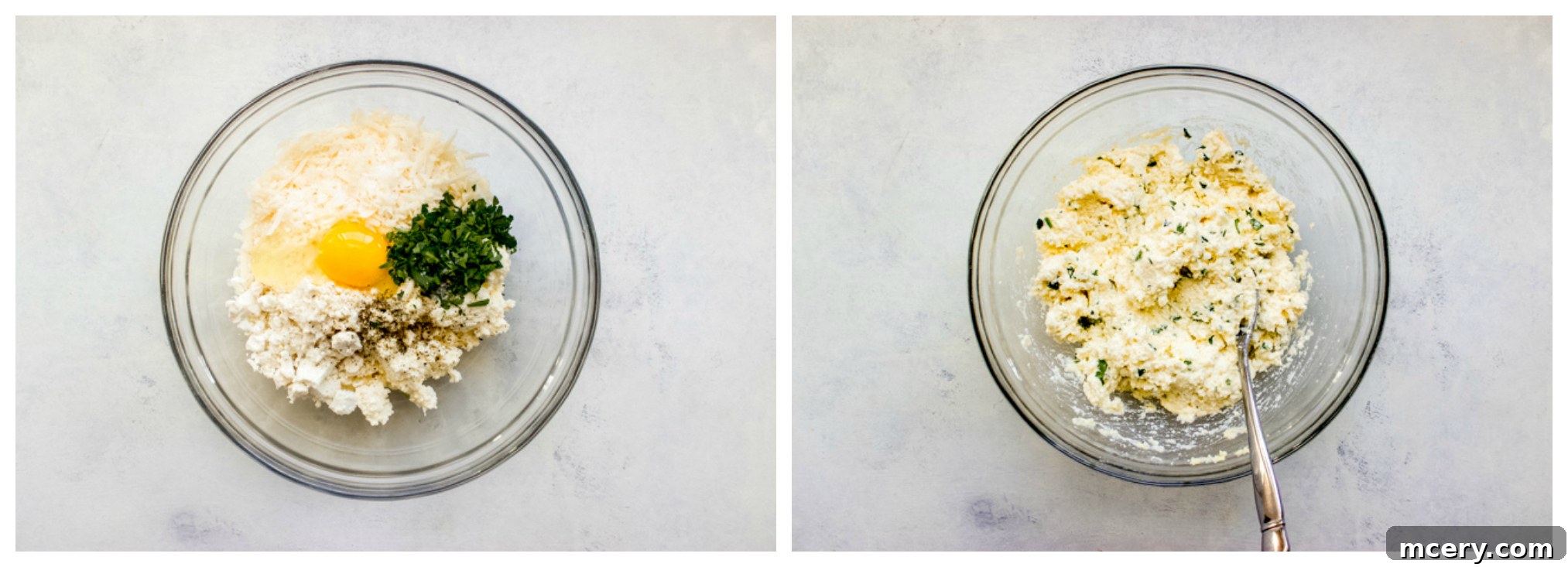 Barefoot Contessa's Turkey Lasagna 8 ricotta mixture in a glass bowl