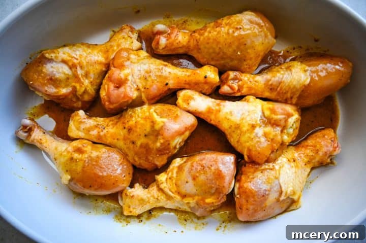 Sticky Honey Mustard Glazed Chicken Drumsticks 4 Ingredients for honey mustard chicken, including honey, mustards, and spices.