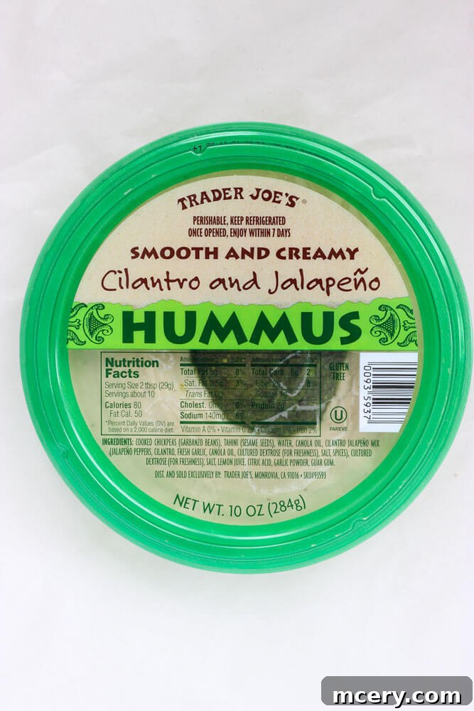 Trader Joe's Must-Haves 3 Trader Joe's Cilantro and Jalapeno Hummus - Spicy and Fresh