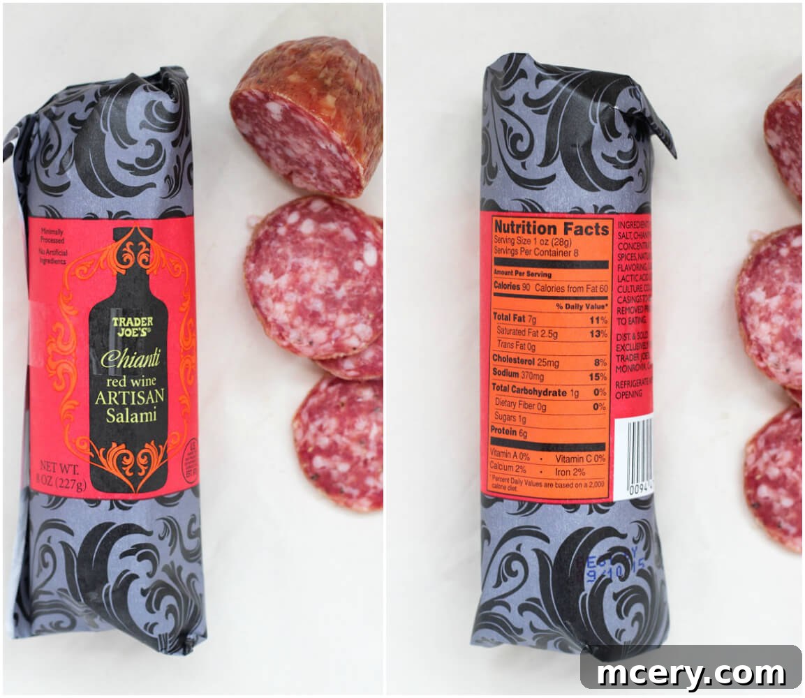 Trader Joe's Chianti Red Wine Artisan Salami - Premium Deli Meat