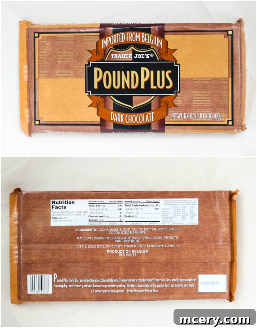Trader Joe's Pound Plus Dark Chocolate - Perfect for Baking