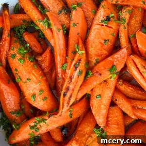 Golden Maple Glazed Carrots 9 A serving of finished maple roasted carrots.