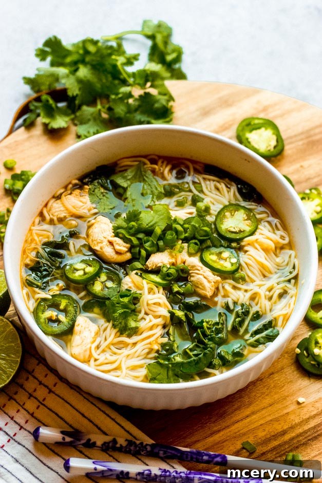 Aromatic Vietnamese Chicken Soup 8 vietnamese soup served in a bowl with toppings