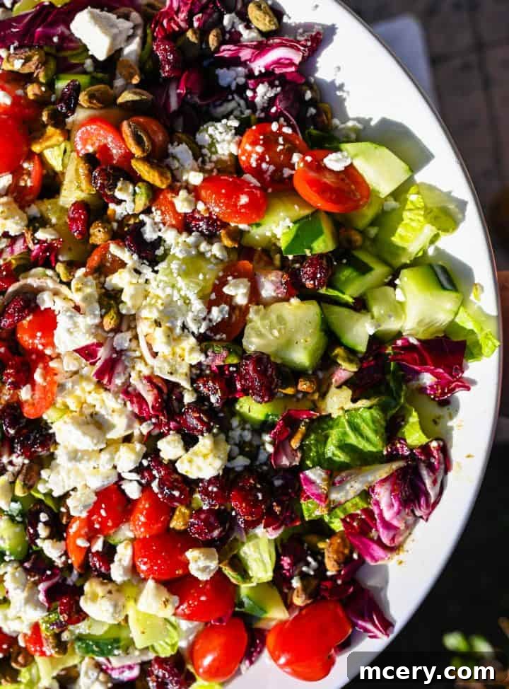 Crimson and Evergreen Christmas Chopped Salad 2 Vibrant Red & Green Christmas Chopped Salad on a festive table setting