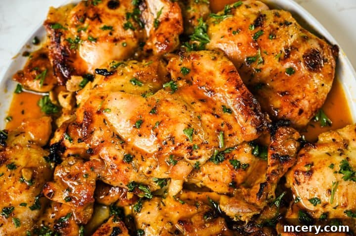 Honey Mustard Chicken One Pan Feast 9 Plated honey mustard chicken mixed with basmati rice and butter, a kid-friendly serving suggestion.