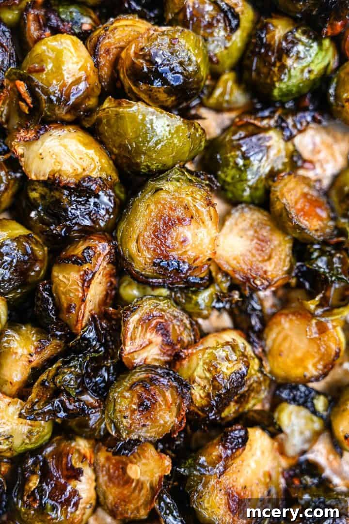 Crispy Hot Honey Brussels Sprouts on a plate