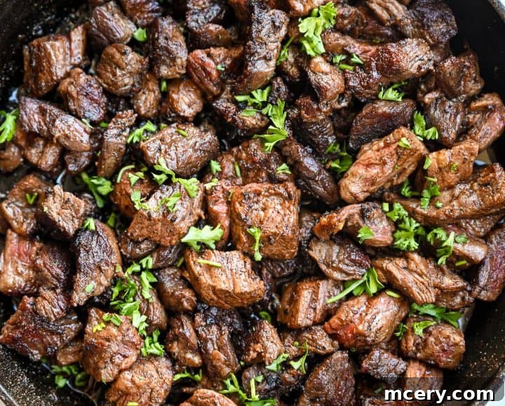 Juicy Garlic Butter Steak Bites with Crispy Parmesan Potatoes 11 easy steak bites dinner