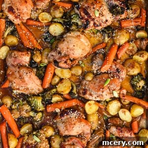 Sticky Honey Garlic Chicken and Roasted Vegetables 11 sheet pan honey garlic chicken and veggies