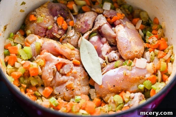 Athlete's Recovery Bowl: Easy High-Protein Chicken Rice Soup 4 Preparing chicken and rice soup