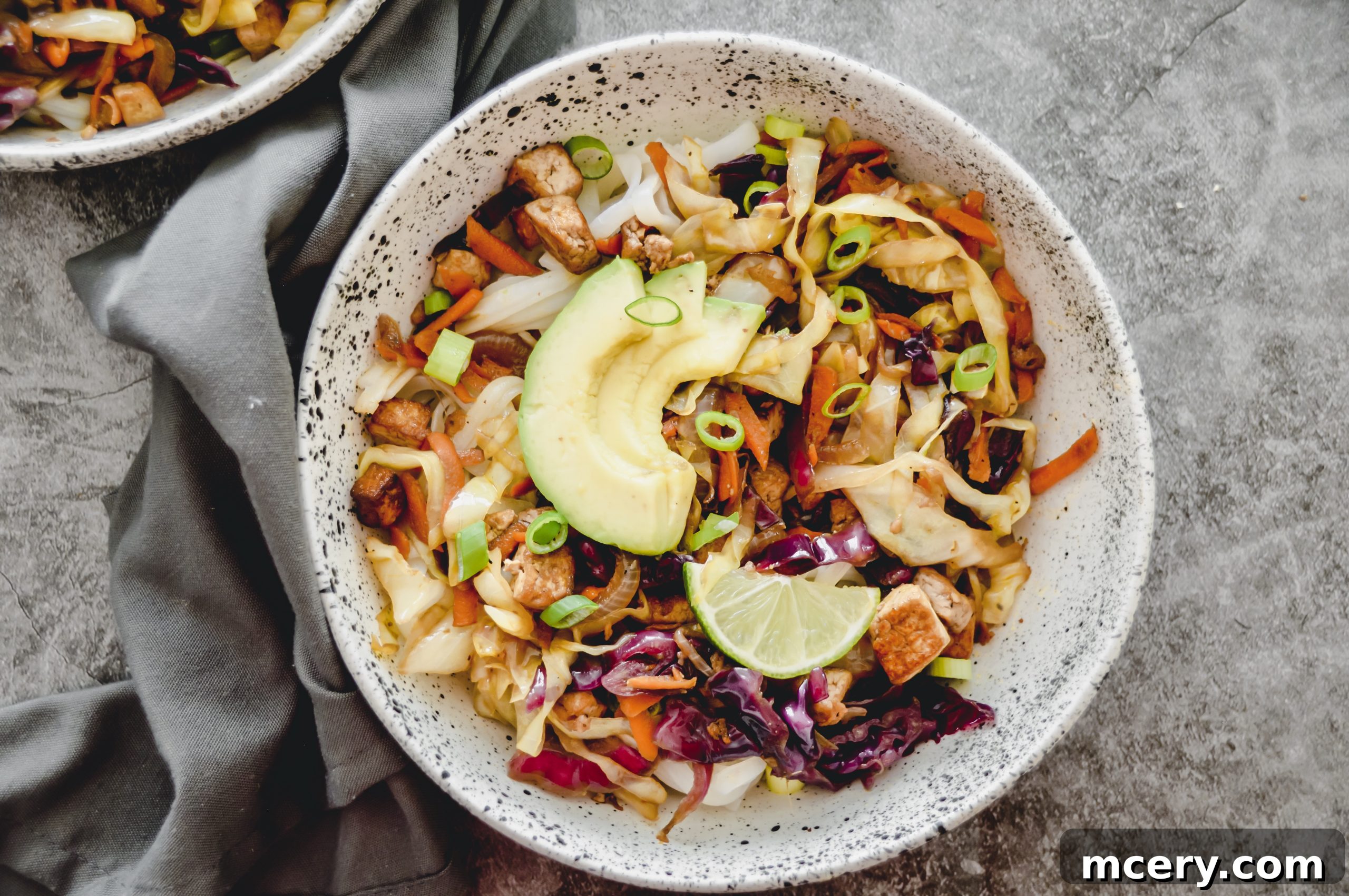 Egg Roll in a Bowl with fresh ingredients