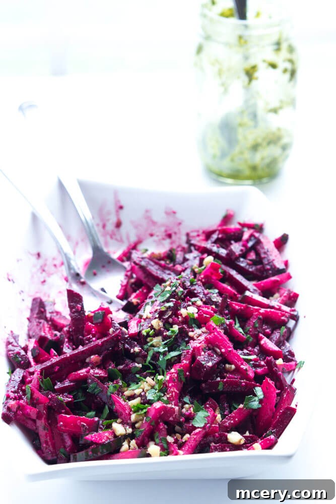Ruby Root and Cucumber Delight with Basil Pesto Vinaigrette 6 Close-up of Beet, Cucumber, and Radish Salad with basil pesto vinaigrette, showcasing vibrant colors and textures