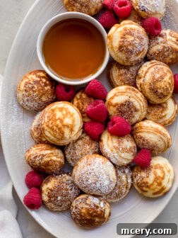 Danish ball pancakes with strawberry filling