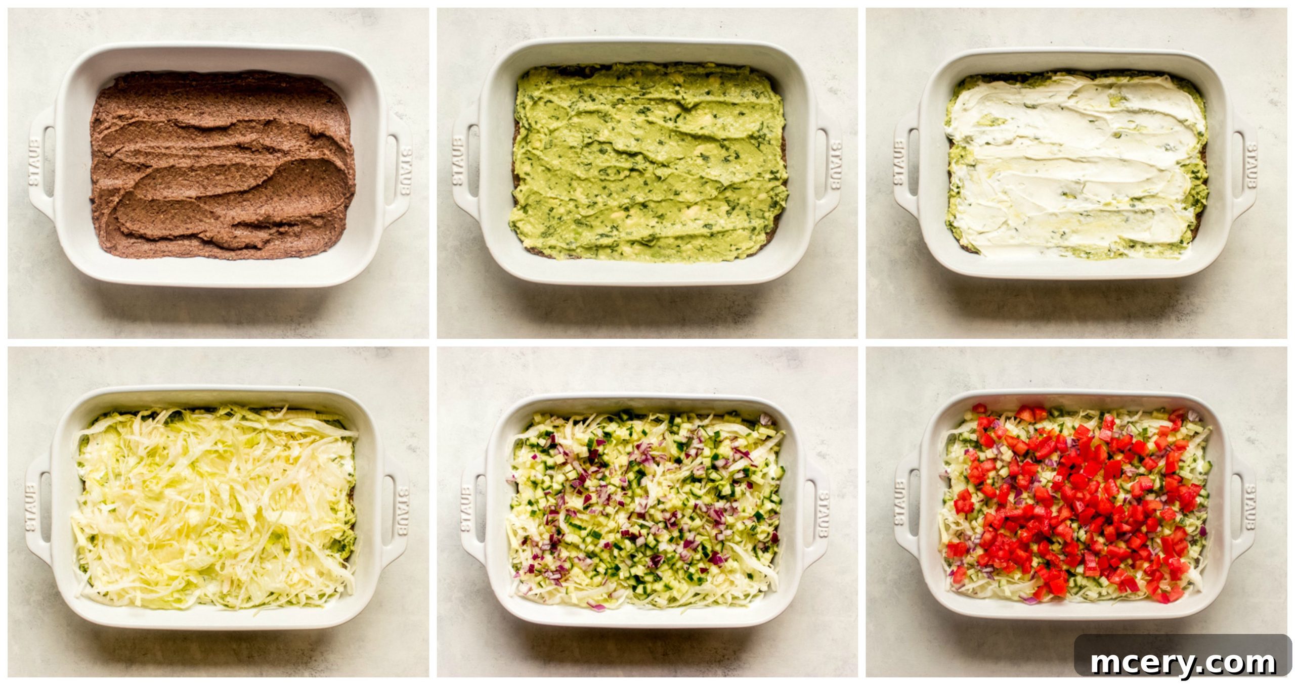 Vibrant Veggie Stack Dip 7 layers of 7-layer dip