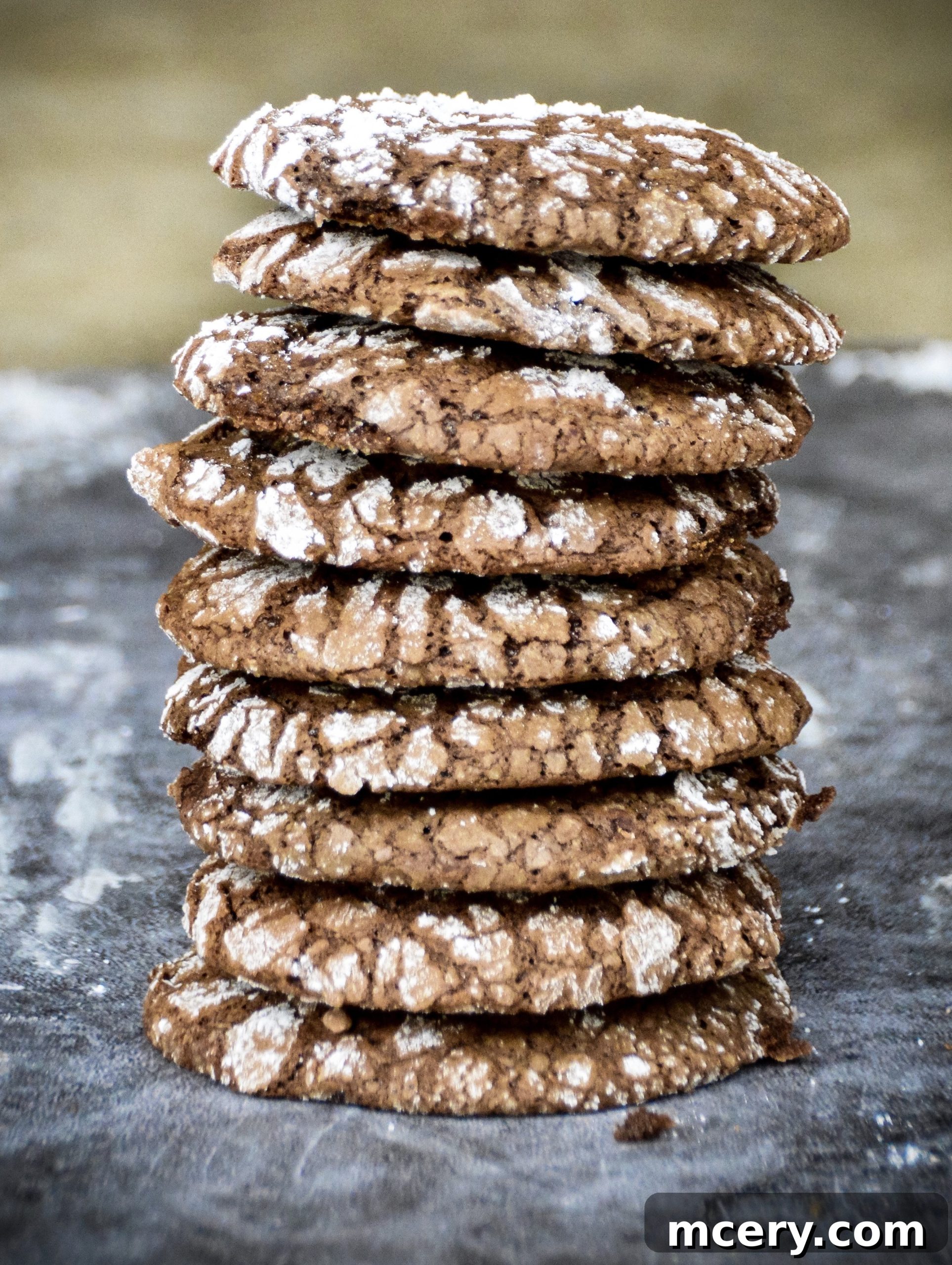 Snowy Chocolate Crinkles 2 A child's hands helping to bake chocolate crinkle cookies, capturing a sweet family moment