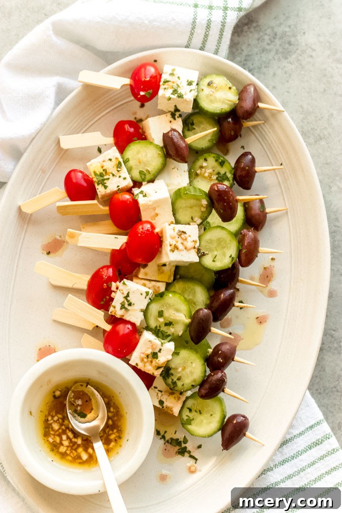 Zesty Greek Skewers 8 greek salad skewers recipe