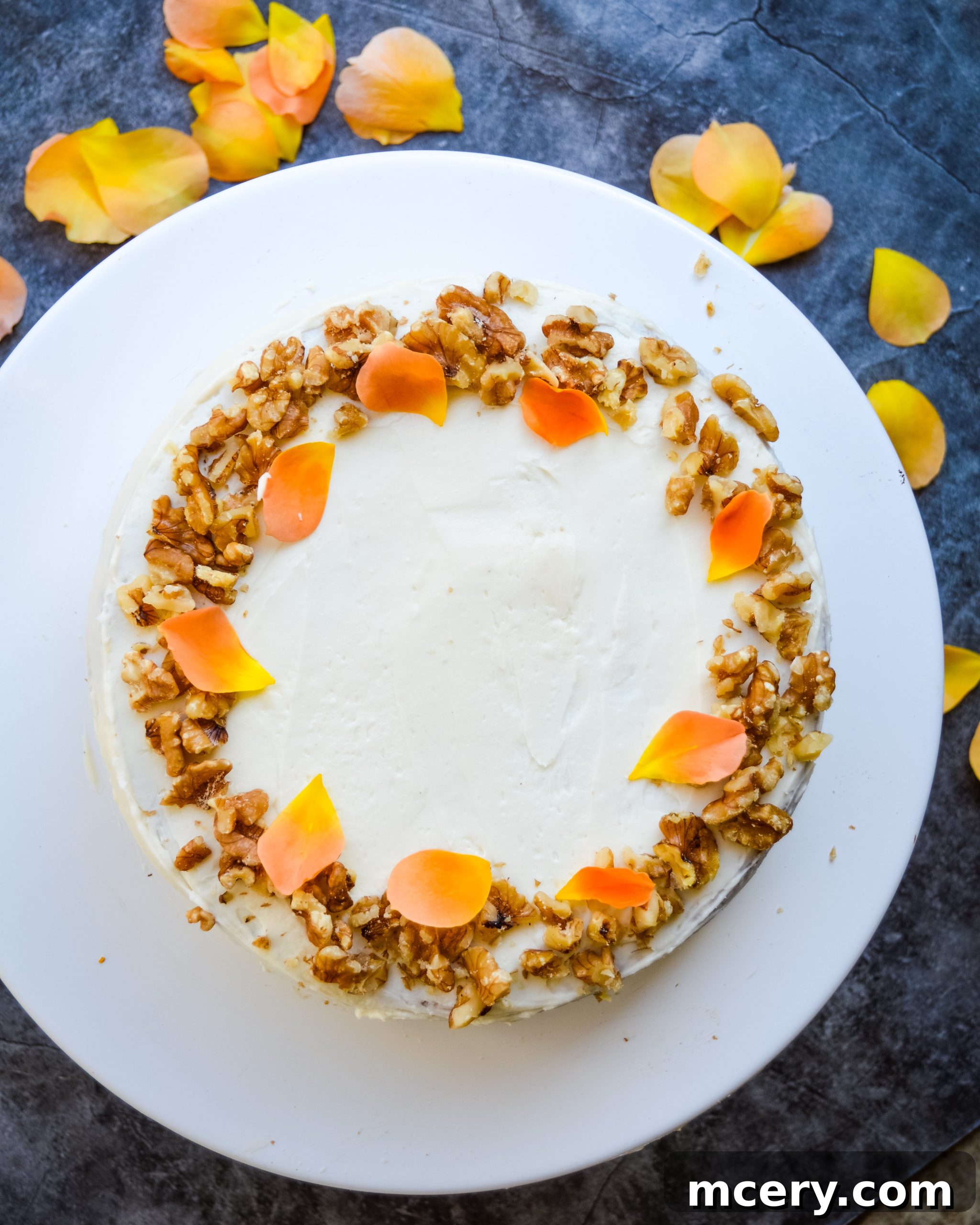 Wholesome Carrot and Zucchini Cake 3 Close-up of the Healthy Carrot & Zucchini Cake, highlighting the rich texture and vegetable flecks.