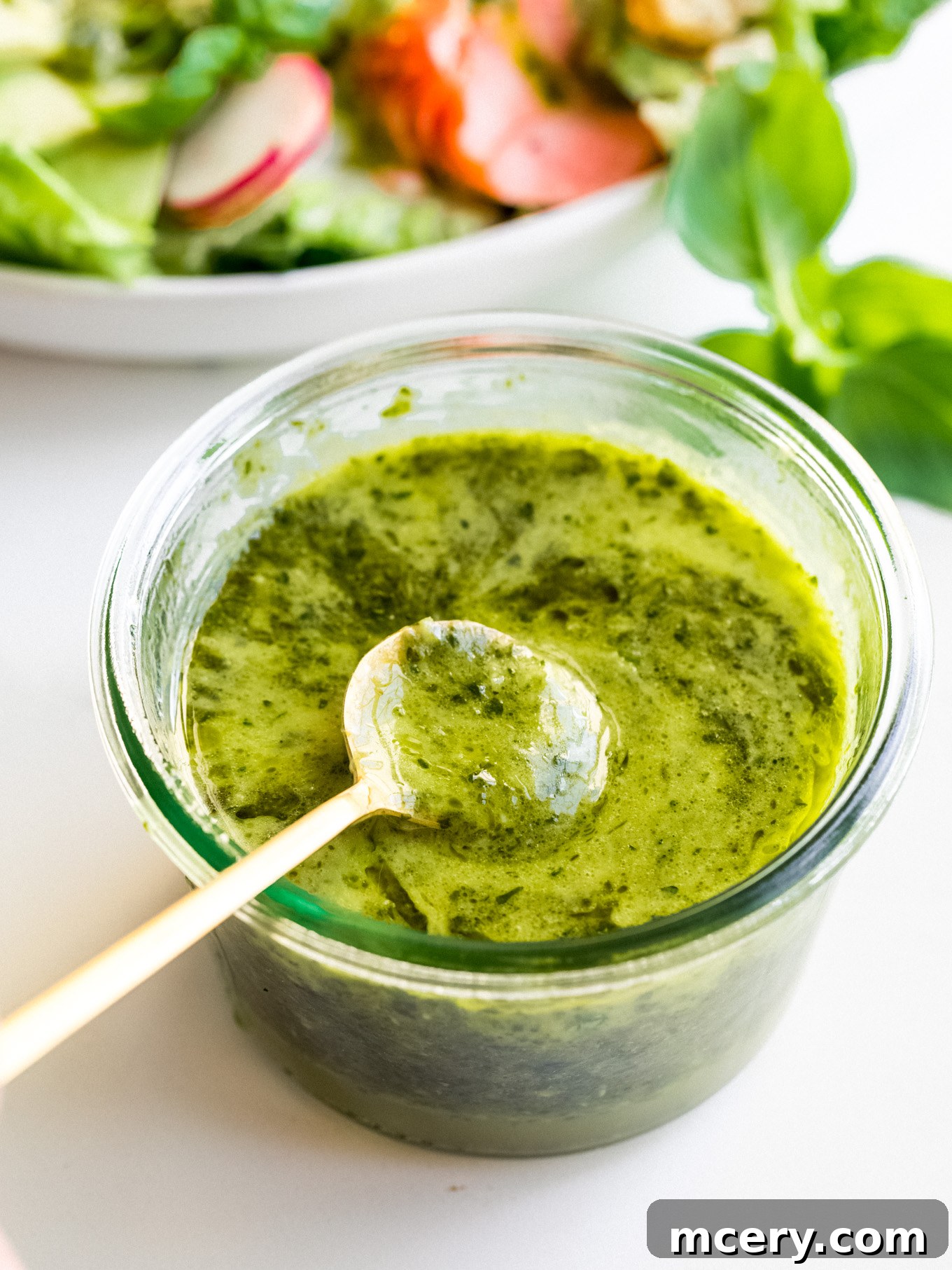 Bright Cilantro Lime Dressing 5 Serving of salad with cilantro lime vinaigrette