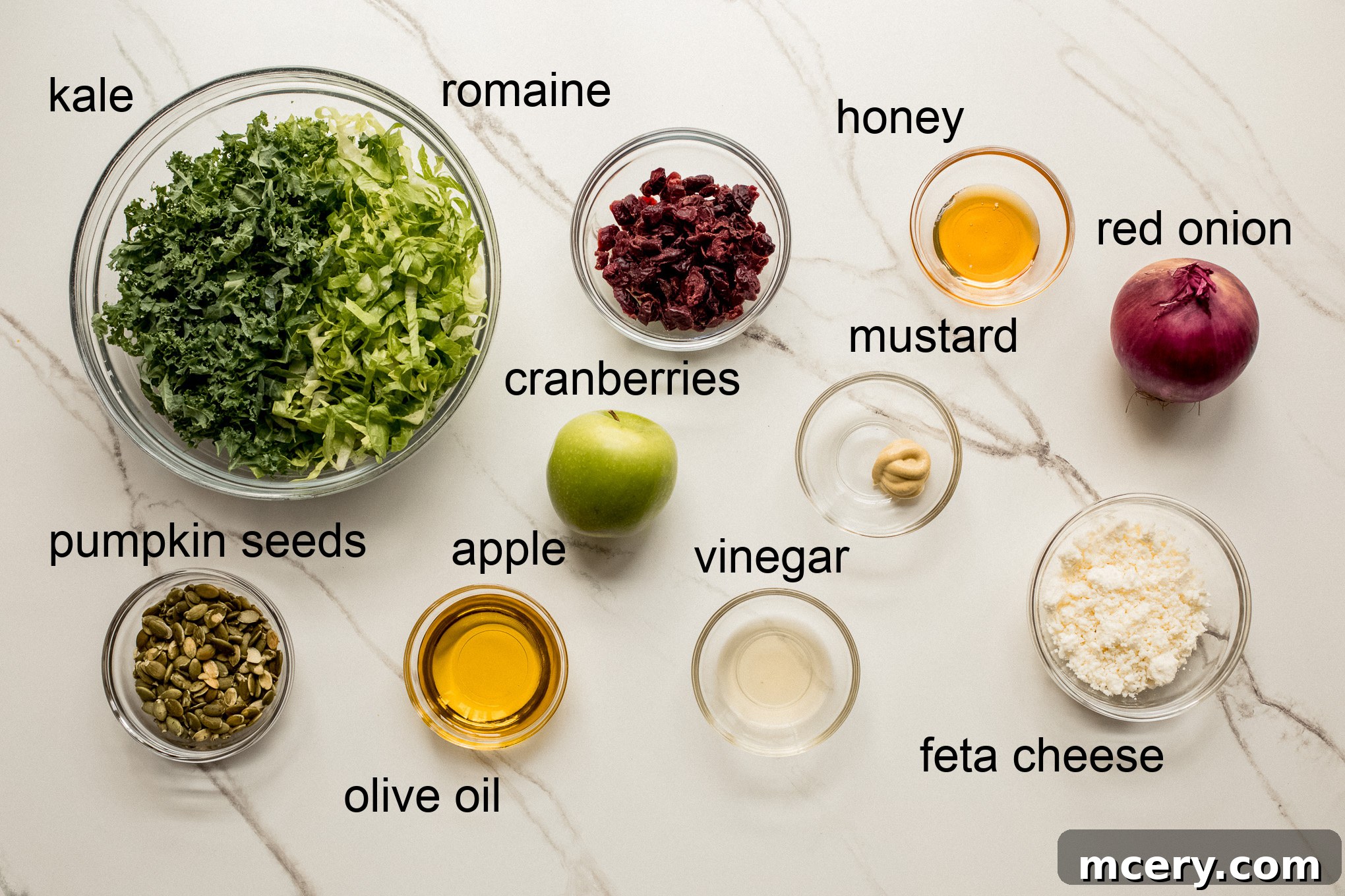 Crisp Kale and Apple Salad 3 kale apple salad ingredients