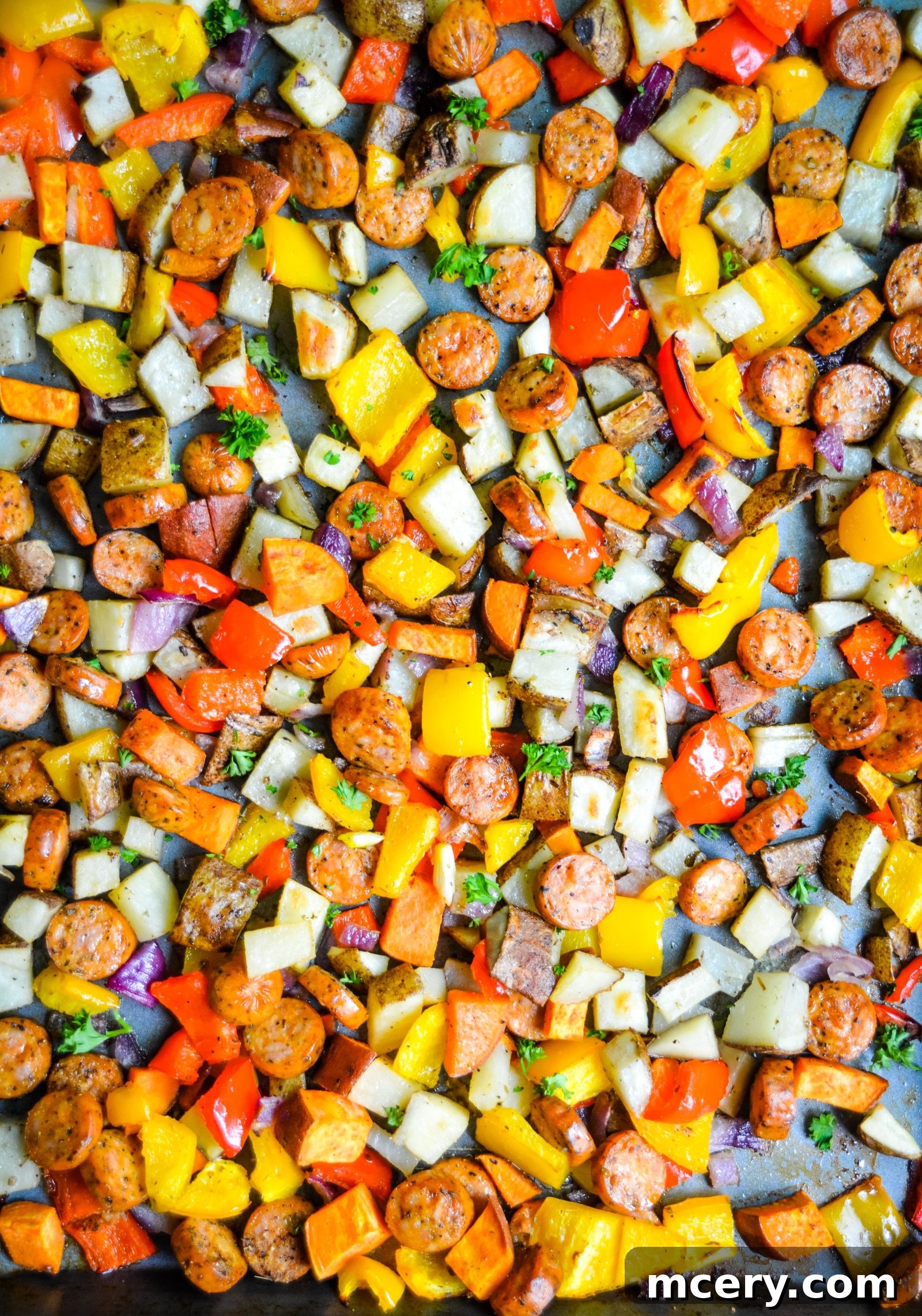 Sheet Pan Roasted Sausage, Peppers & Potatoes recipe image