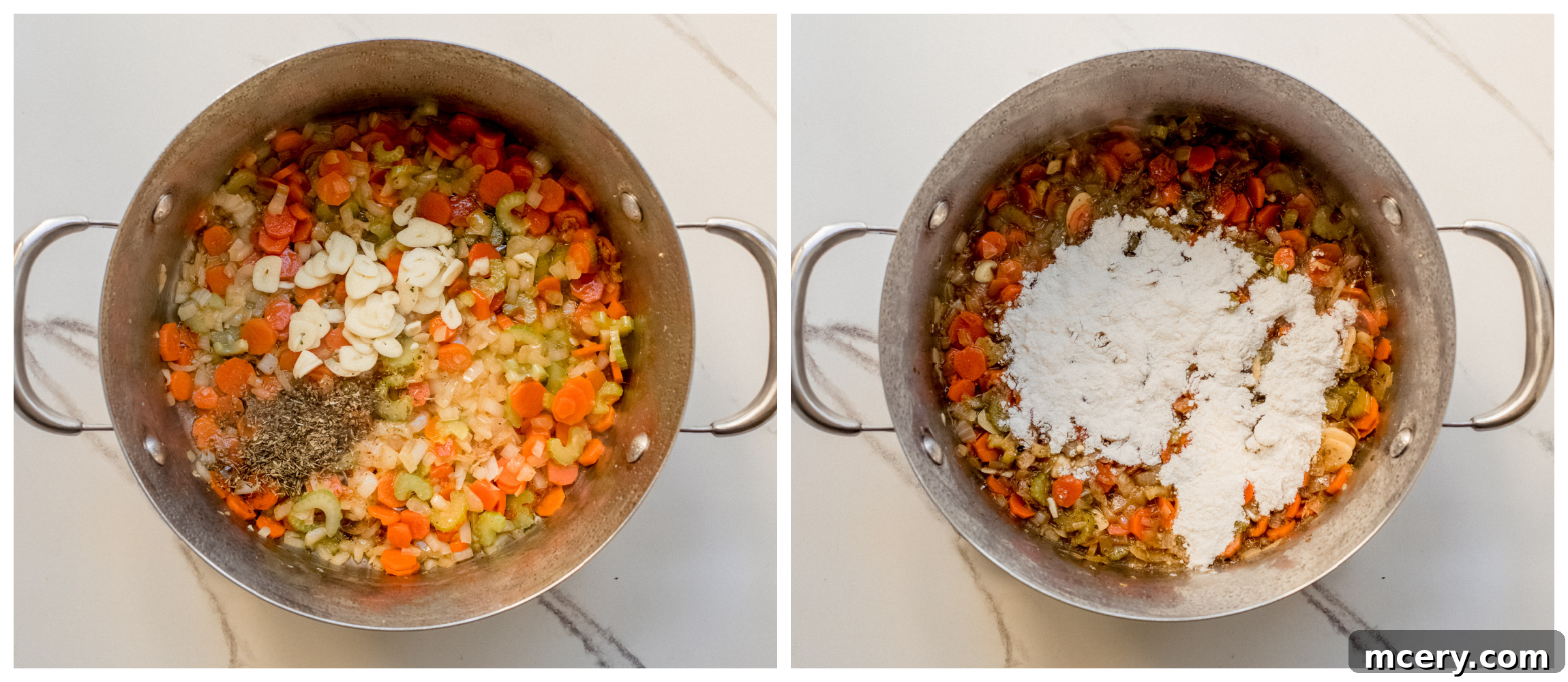 cooked vegetables in a pot