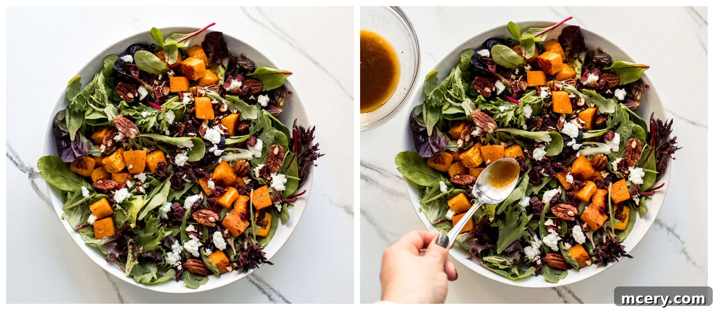 Autumn's Bounty Salad 6 tossed harvest salad in a bowl