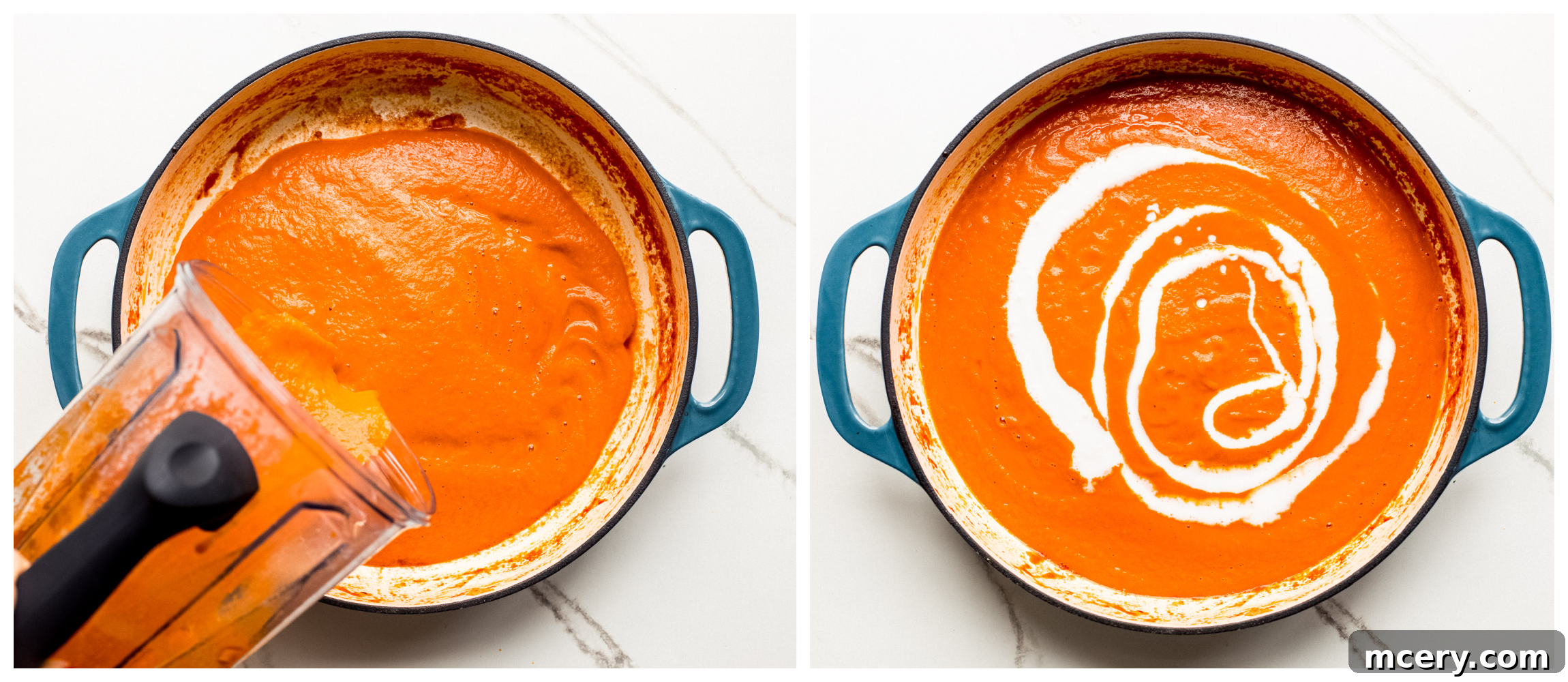 vodka sauce in a saute pan.