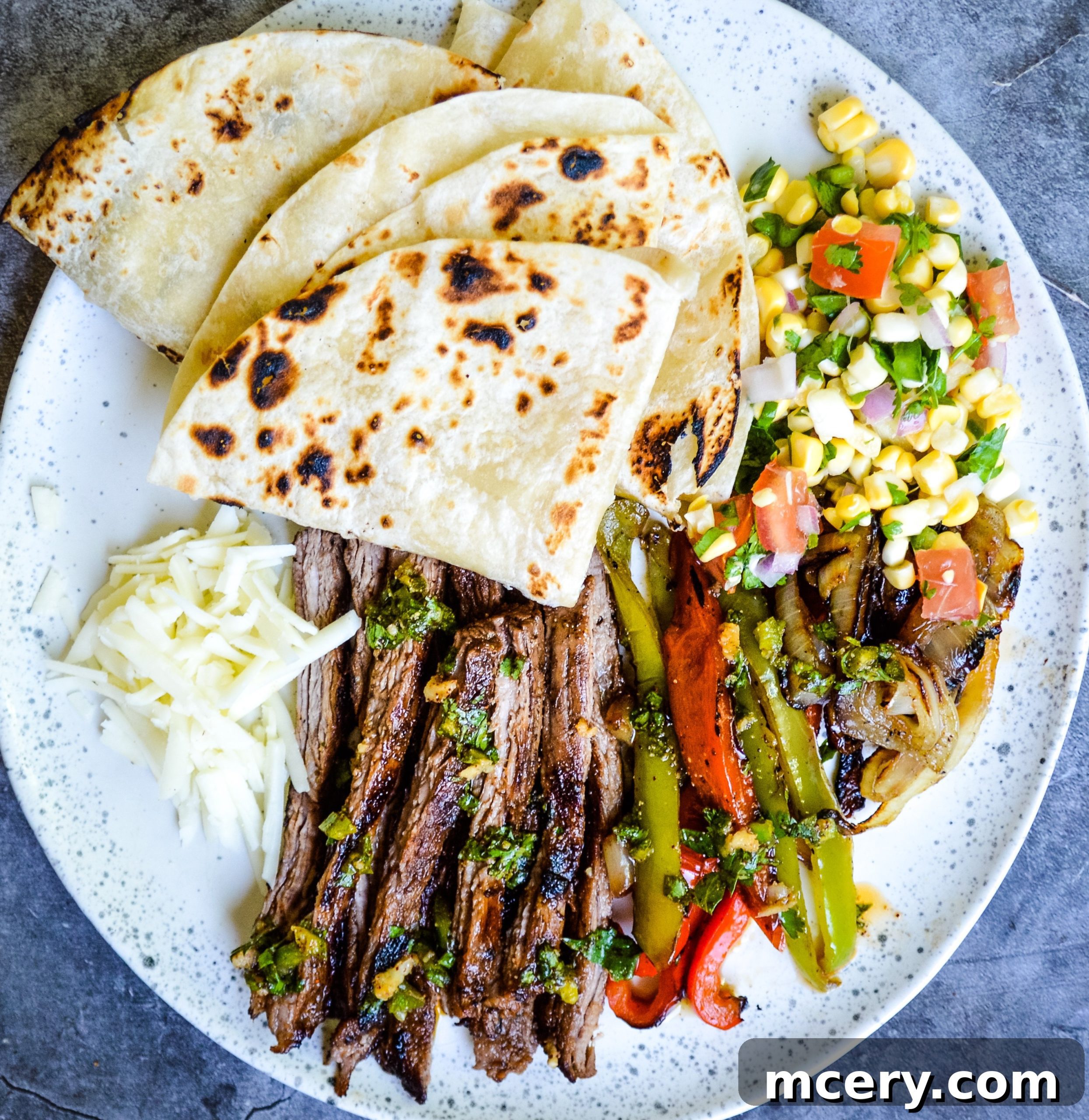 A bowl of vibrant homemade fajita marinade with lime, cilantro, and spices.