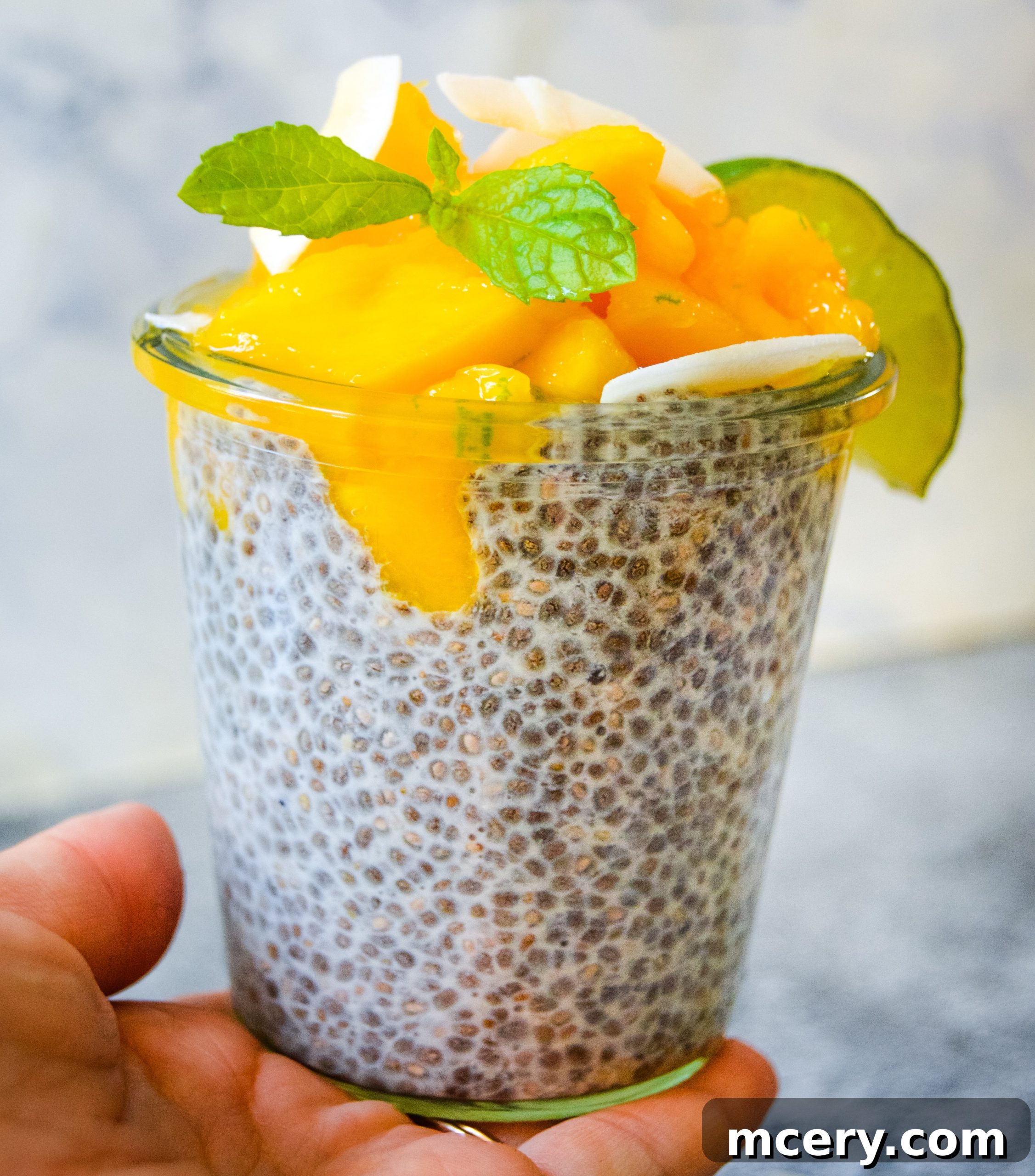 Sunshine Mango Lime Chia Pudding 8 A collection of small Mango Lime Chia Puddings in jars, beautifully arranged, ready for serving or storing.