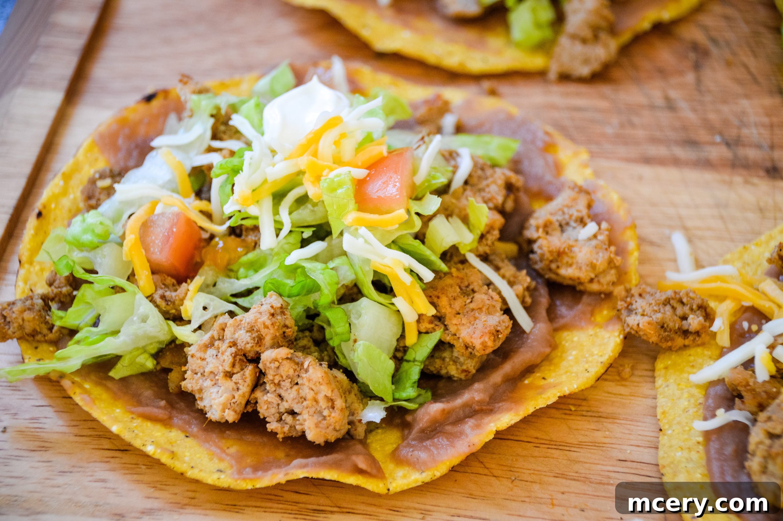 Crispy Tostadas in 15 Minutes 4 Preparing ingredients: Cooked ground turkey with spices
