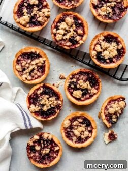 Mini cherry pies with a streusel topping