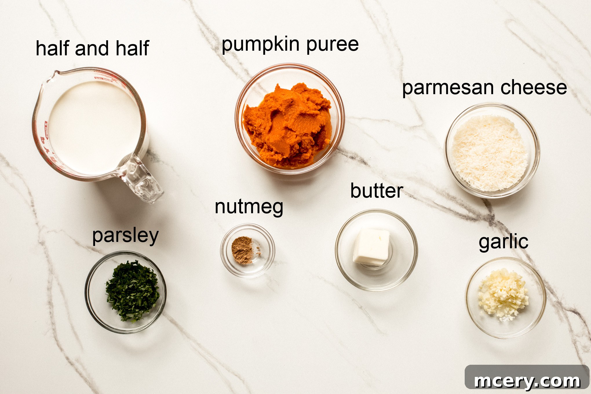 ingredients for pumpkin pasta sauce.