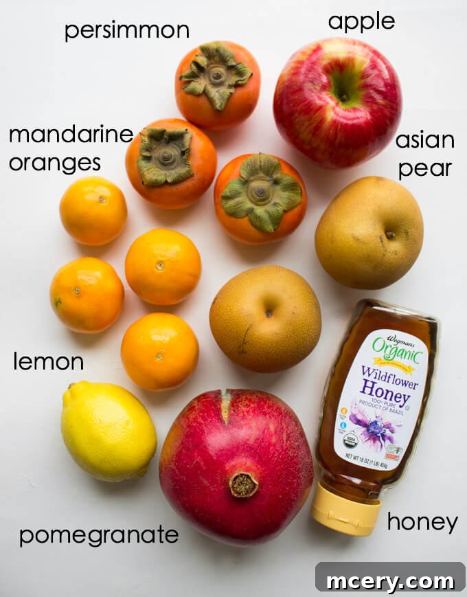 ingredients for winter fruit salad