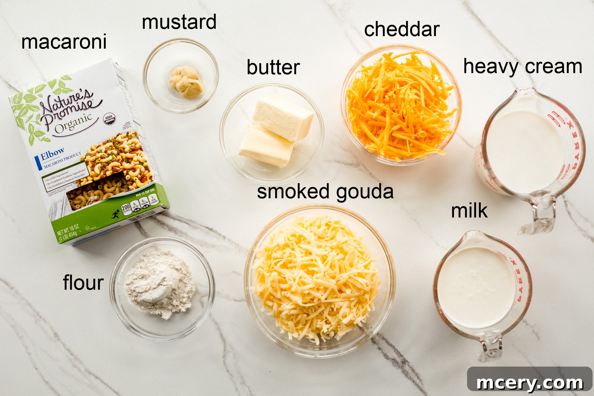 Velvet Smoked Gouda Mac 3 ingredient for baked mac and cheese.
