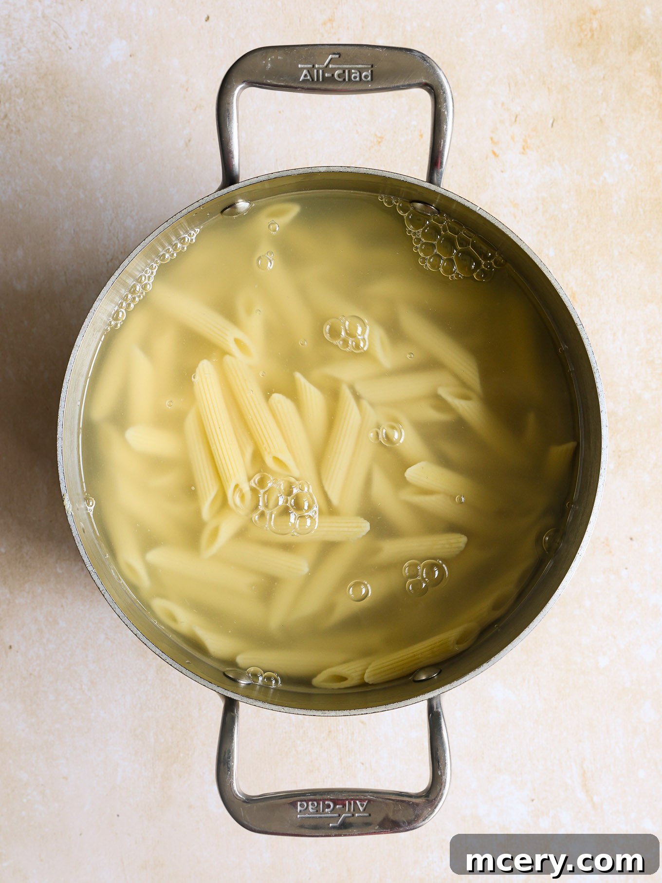 Zesty Lemon Shrimp Pasta 4 cooked pasta in a pot.