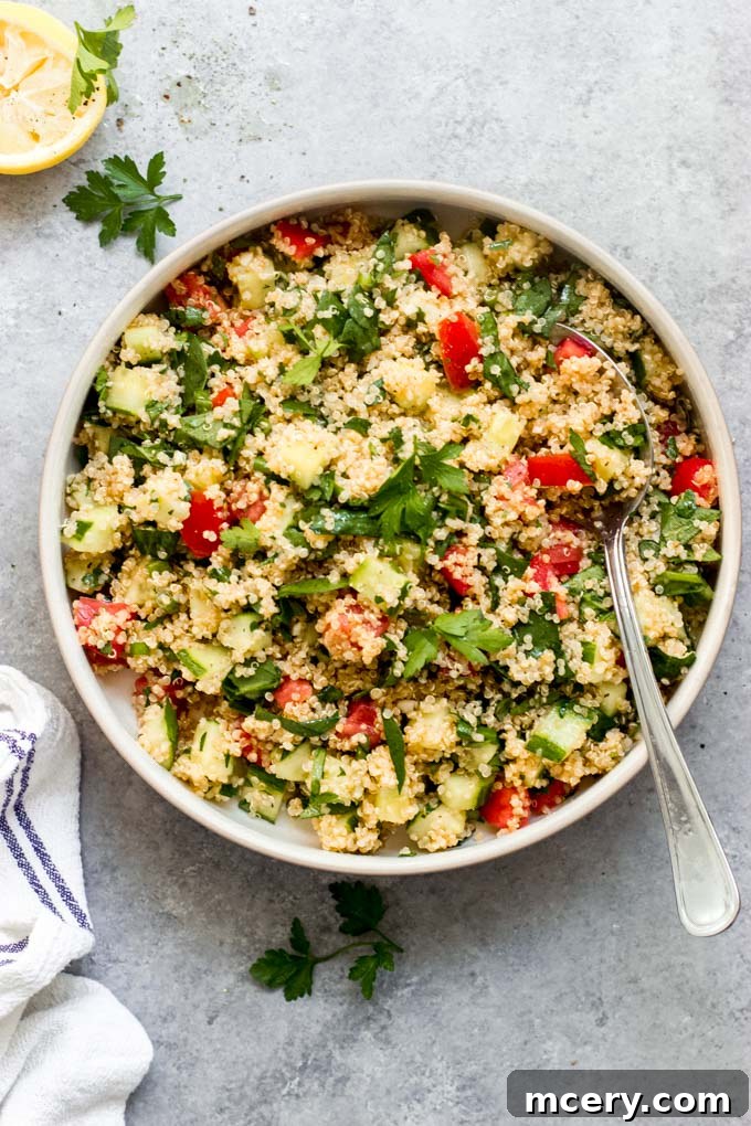 Elevated Quinoa Tabbouleh 2 Vibrant Quinoa Tabbouleh Salad with Fresh Vegetables