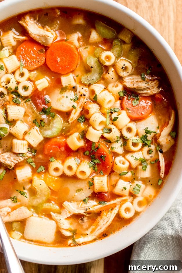 Chicken Soup Inspired by Carrabba's 3 close up italian chicken noodle soup