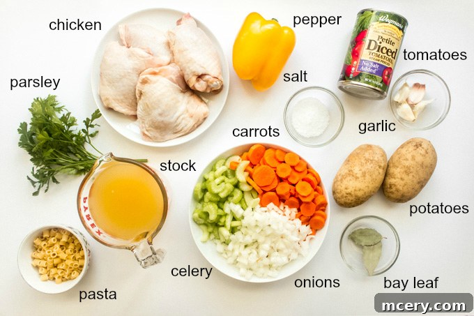 Chicken Soup Inspired by Carrabba's 4 ingredients for italian chicken soup recipe