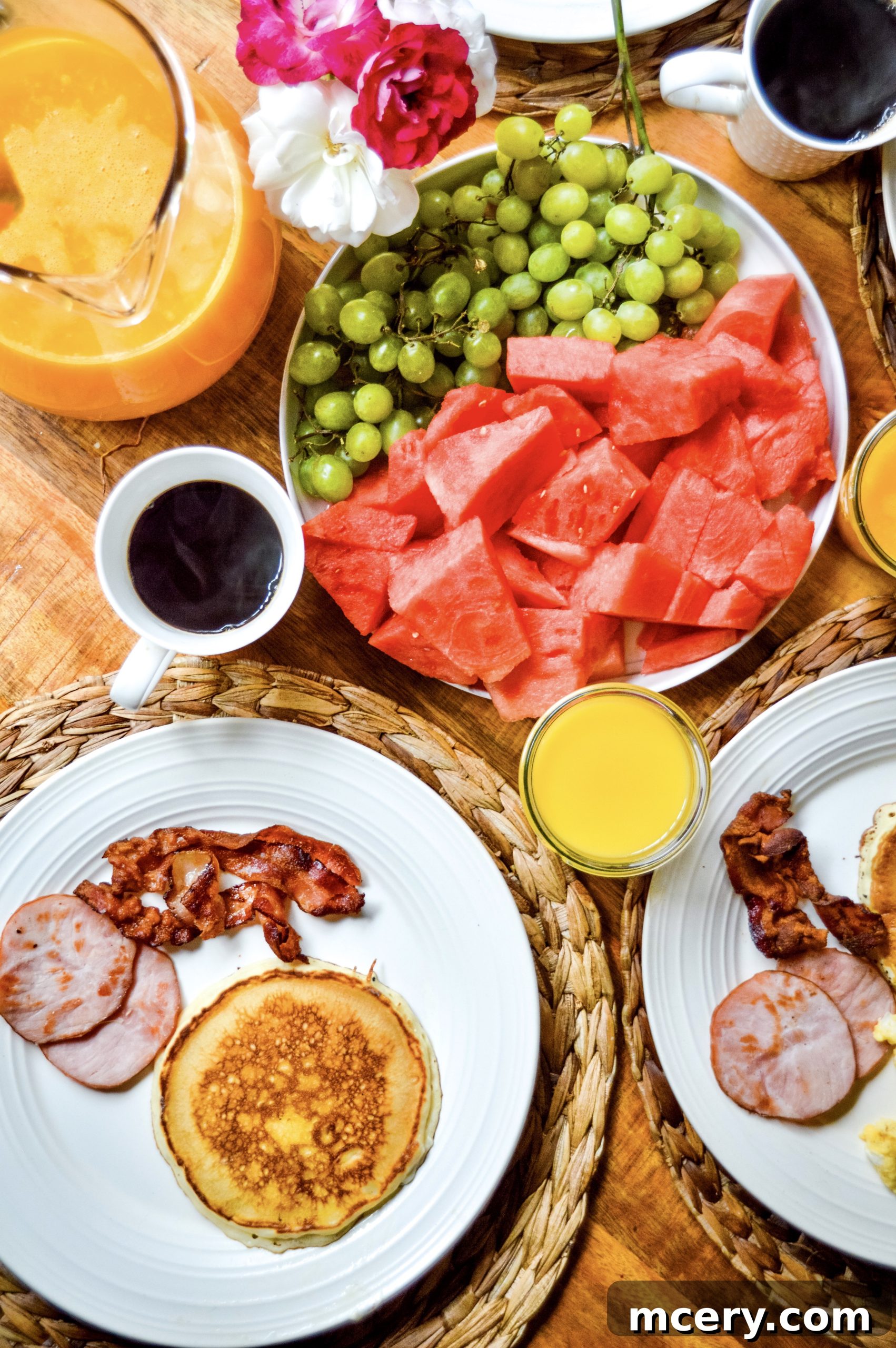 Celebrating Dads 7 A shot of the complete Father's Day brunch table, ready for the family to enjoy.