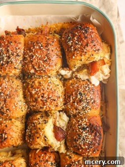 turkey sliders in baking dish.