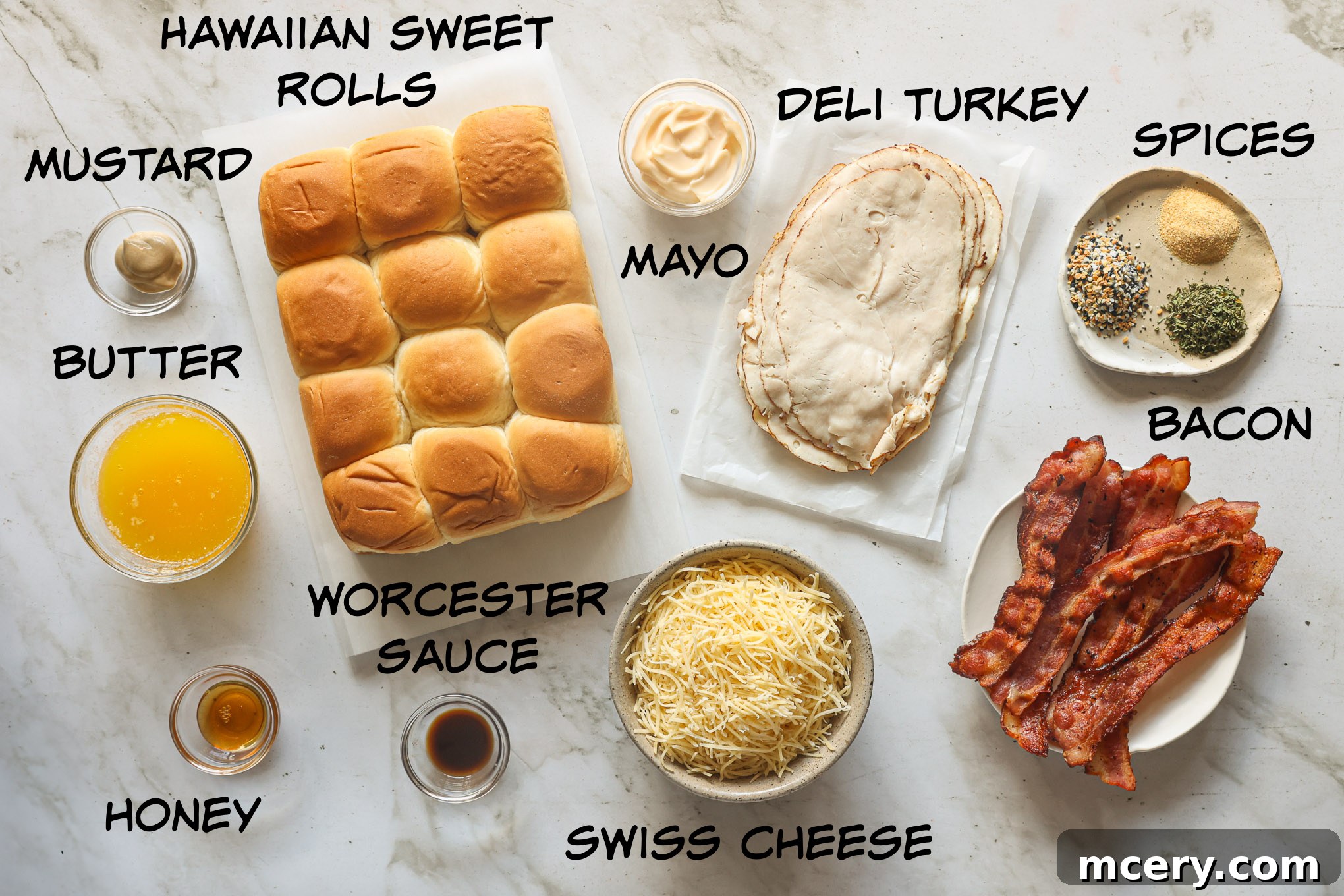 ingredients for turkey sliders.