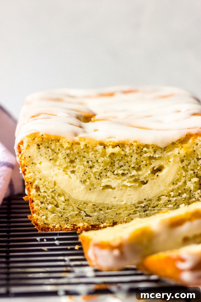 close up lemon poppy cake recipe