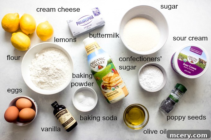 ingredients for lemon poppy cake