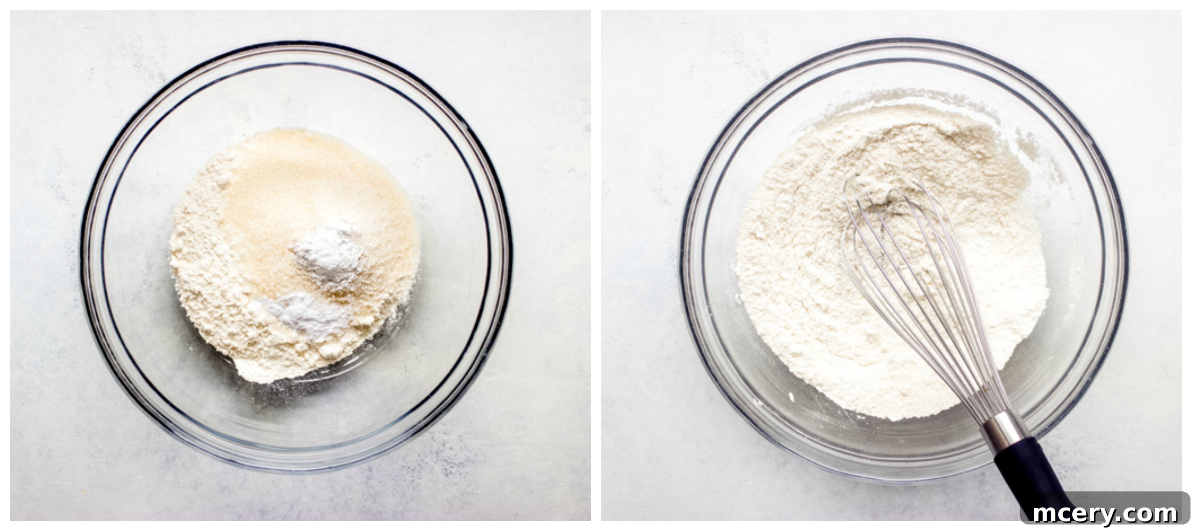 dry flour ingredients in a bowl