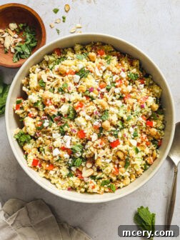 couscous salad recipe in a bowl.