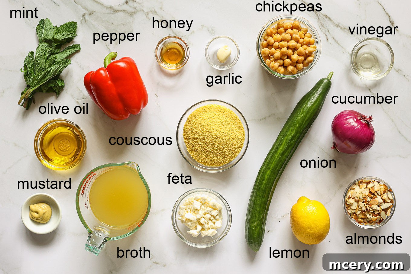 ingredients for couscous salad.