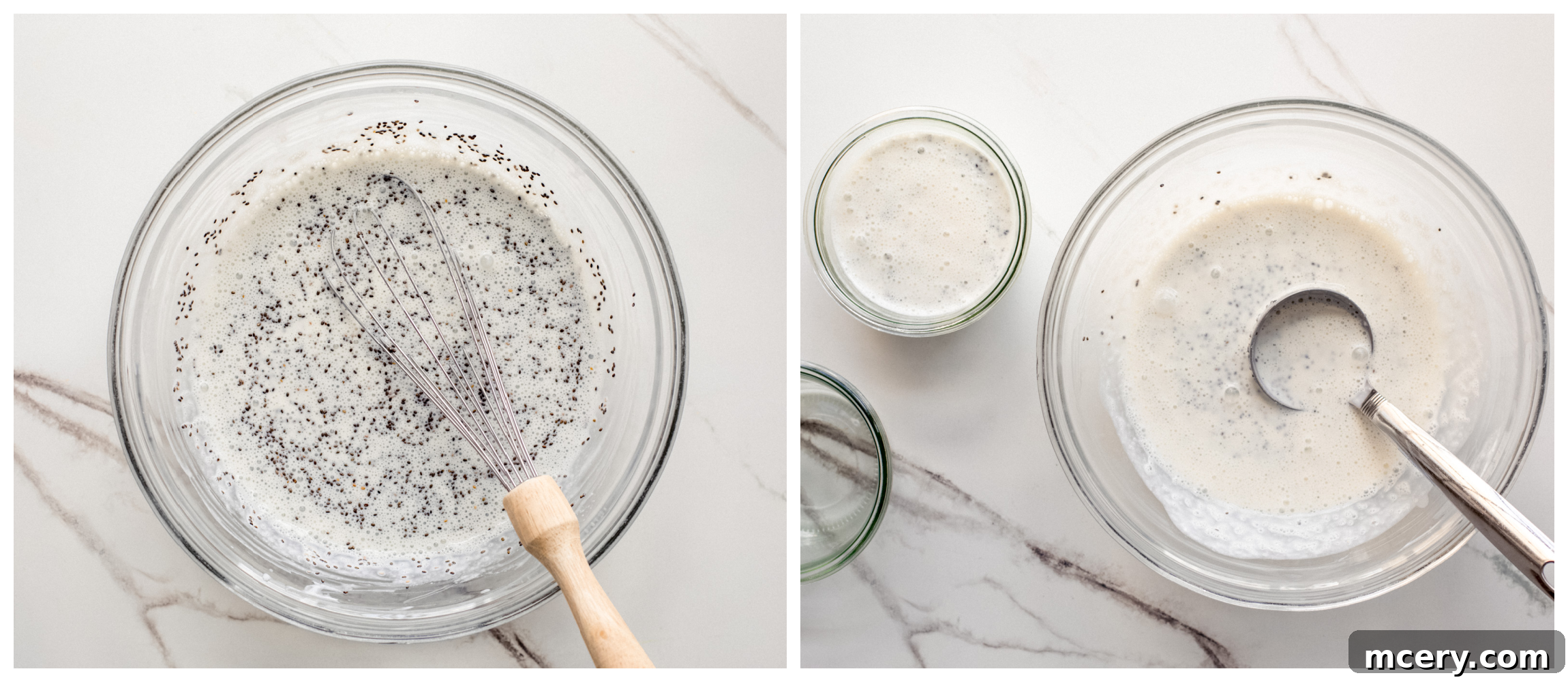 Wholesome Chia Yogurt Delight 6 chia pudding in a bowl with milk and yogurt