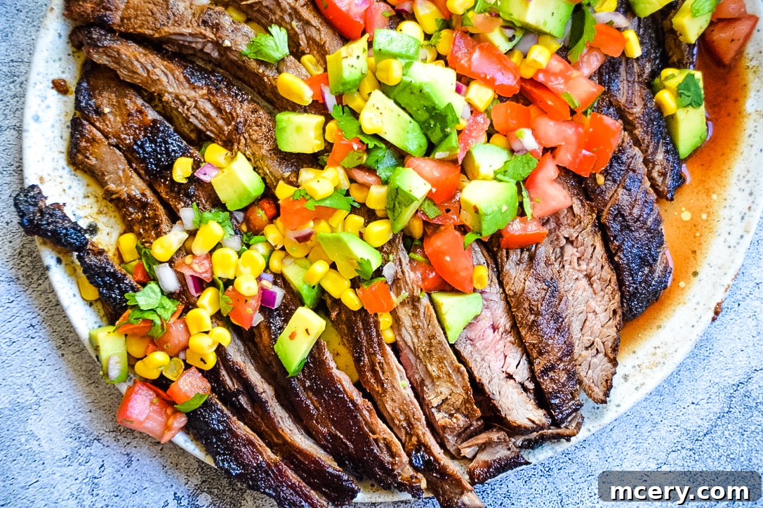 Spice Rubbed Flank Steak with Fresh Avocado Salsa 5 Close-up of the fresh ingredients for avocado salsa