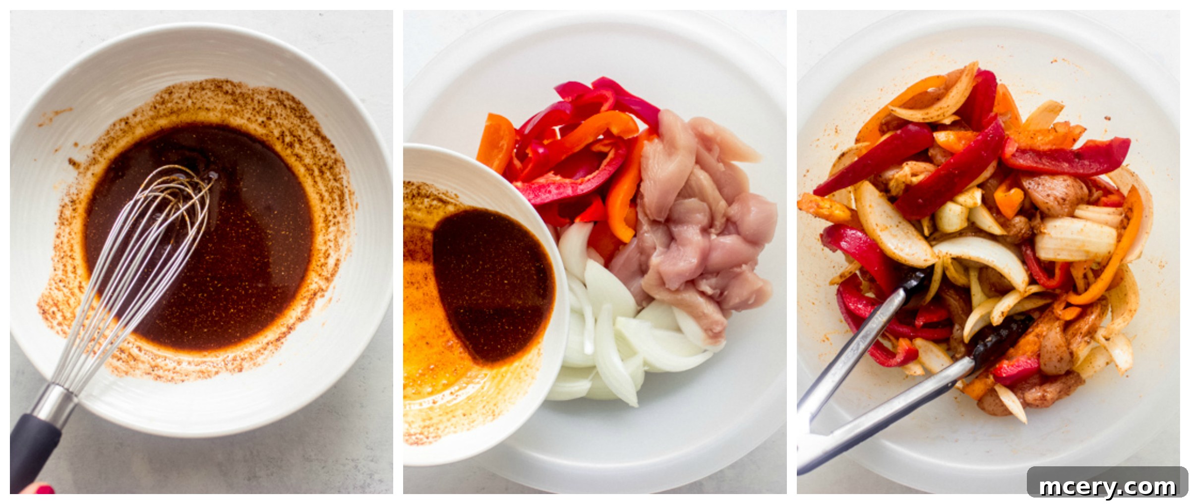 Zesty Chicken Fajita Lettuce Cups 6 onions, bell peppers, chicken in a bowl